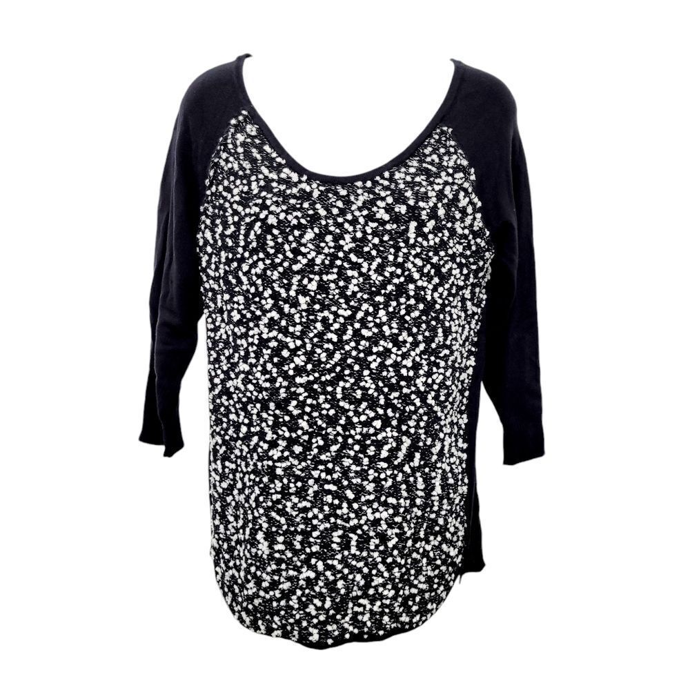 2/$20 Ricki's Black & White Dots Top Blouse 8% Wool Size: Large